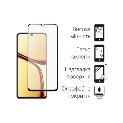 Стекло защитное Dengos Full Glue Realme C61 (black) (TGFG-372) – DENGOS (вид 1)