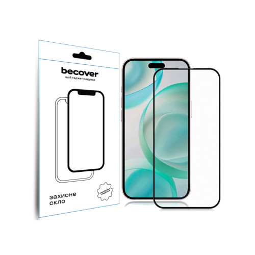 Скло захисне BeCover Apple iPhone 16 Pro Black (712124) – BeCover
