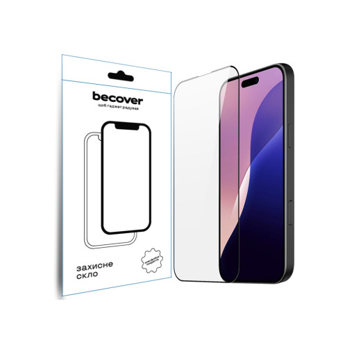 Стекло защитное BeCover Apple iPhone 16 Pro Max Black (712125) – BeCover
