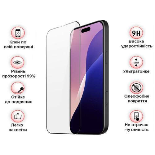 Стекло защитное BeCover Apple iPhone 16 Pro Max Black (712125) – BeCover (вид 2)