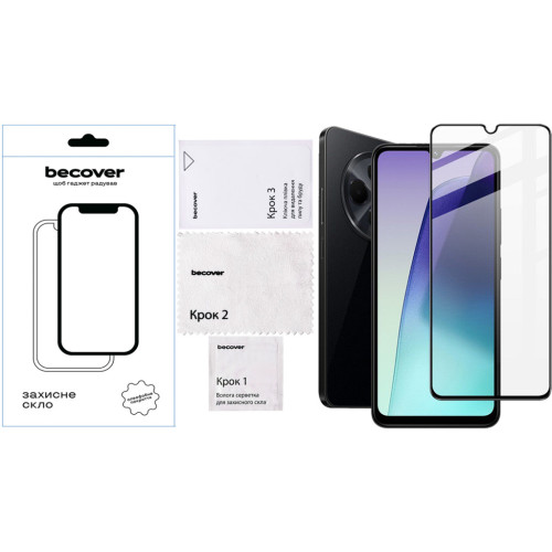Стекло защитное BeCover Xiaomi Redmi 14C 4G / Poco C75 Black (712320) – BeCover (вид 2)