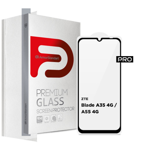 Скло захисне Armorstandart Pro ZTE Blade A35 4G / A55 4G Black (ARM81349) – Armorstandart
