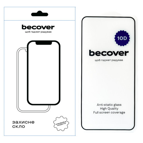 Скло захисне BeCover Poco F6 Pro 10D Black (712586) – BeCover