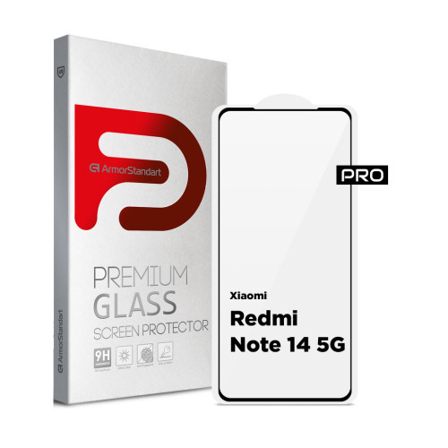 Скло захисне Armorstandart Pro Xiaomi Redmi Note 14 5G Black (ARM83175) – Armorstandart