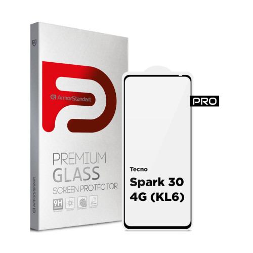 Скло захисне Armorstandart Pro Tecno Spark 30 4G (KL6) Black (ARM81384) – Armorstandart
