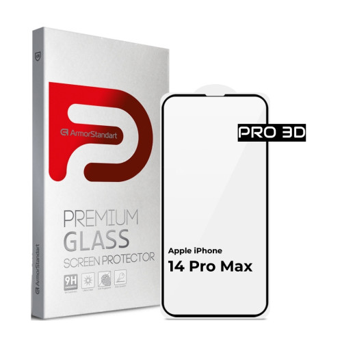 Стекло защитное Armorstandart Pro 3D Apple iPhone 14 Pro Max Black (ARM66356) – Armorstandart