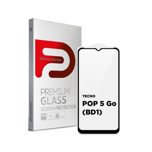 Стекло защитное Armorstandart Full Glue TECNO POP 5 Go (BD1) Black (ARM65314) – Armorstandart