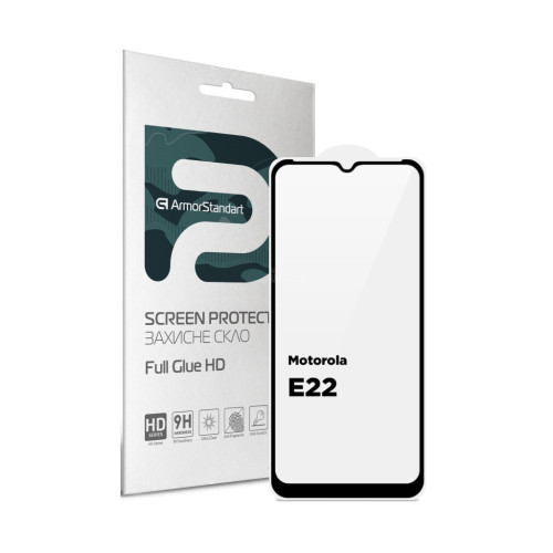 Скло захисне Armorstandart Full Glue HD Motorola E22 Black (ARM67051) – Armorstandart