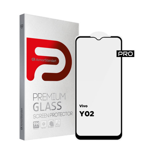 Скло захисне Armorstandart Pro Vivo Y02 Black (ARM66005) – Armorstandart