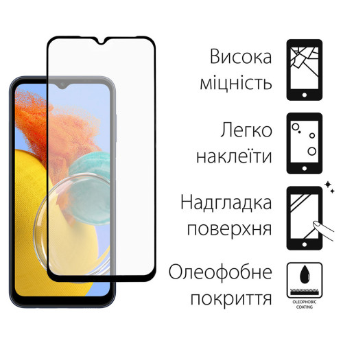 Скло захисне Dengos Full Glue Samsung Galaxy M14 5G (TGFG-268) – DENGOS (вид 2)