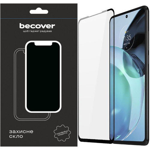 Скло захисне BeCover Motorola Moto G72 Black (709245) – BeCover