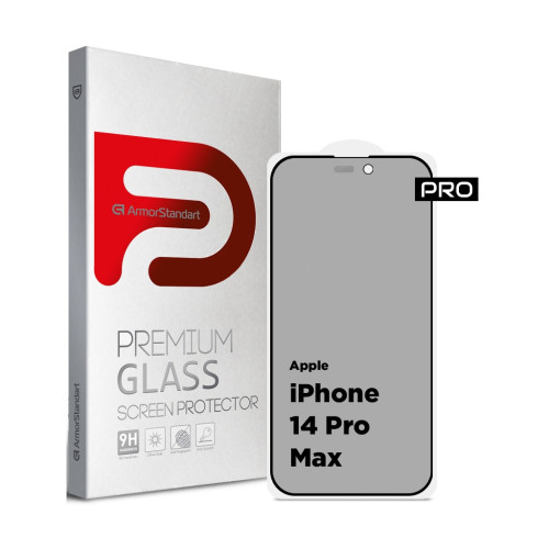 Скло захисне Armorstandart Pro Anti-spy Matte Apple iPhone 14 Pro Max Black (ARM68605) – Armorstandart