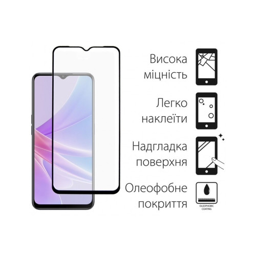 Скло захисне Dengos Full Glue Oppo A78 5G (black) (TGFG-298) – DENGOS (вид 1)