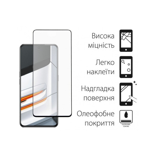 Скло захисне Dengos Full Glue Realme GT Neo 3 (black) (TGFG-300) – DENGOS (вид 1)
