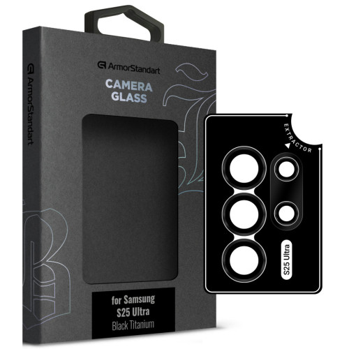 Скло захисне Armorstandart Camera Supreme BI Samsung S25 Ultra Black Titanium (ARM83222) – Armorstandart