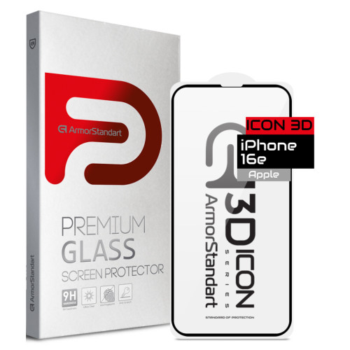 Скло захисне Armorstandart Icon 3D Apple iPhone 16e Black (ARM76270) – Armorstandart