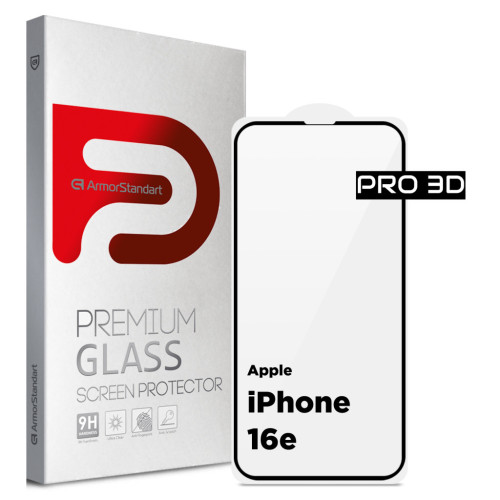 Скло захисне Armorstandart Pro 3D Apple iPhone 16e Black (ARM76271) – Armorstandart