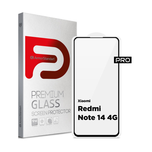 Стекло защитное Armorstandart Pro Xiaomi Redmi Note 14 4G Black (ARM79679) – Armorstandart