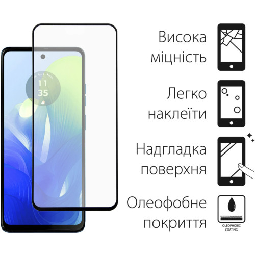 Стекло защитное Dengos Full Glue Motorola Moto G04 (black) (TGFG-354) – DENGOS (вид 1)
