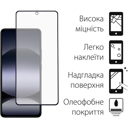 Стекло защитное Dengos Xiaomi Redmi Note 14 4G/5G Kit (DG-TGSCP-08) – DENGOS (вид 1)