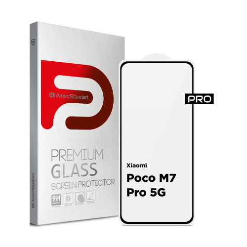 Стекло защитное Armorstandart Pro Xiaomi Poco M7 Pro 5G Black (ARM83140) – Armorstandart
