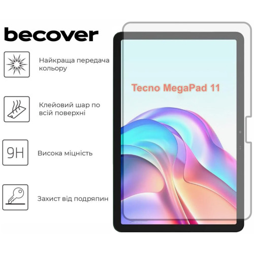 Скло захисне BeCover Tecno Megapad 11 (T1101) 10.95" (713124) – BeCover (вид 2)