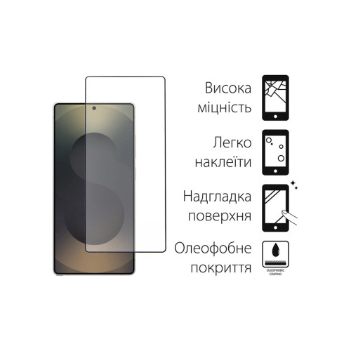 Скло захисне Dengos Full Glue Samsung Galaxy S25 Ultra (black) (TGFG-391) – DENGOS (вид 1)