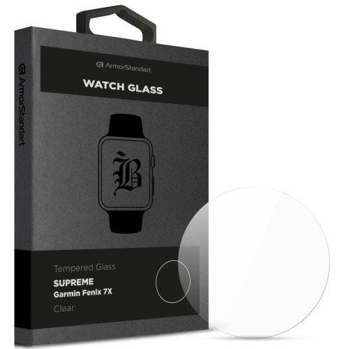 Скло захисне Armorstandart Supreme Black Icon Garmin Fenix 7X Clear (ARM84719) – Armorstandart
