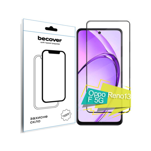 Стекло защитное BeCover Oppo Reno13 F 5G Black (713420) – BeCover