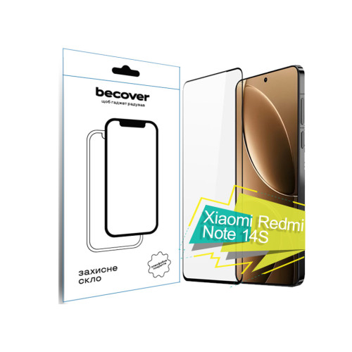 Скло захисне BeCover Xiaomi Redmi Note 14S Black (713417) – BeCover