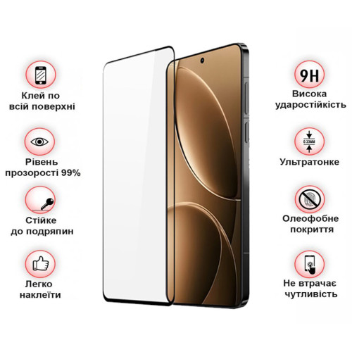 Скло захисне BeCover Xiaomi Redmi Note 14S Black (713417) – BeCover (вид 2)