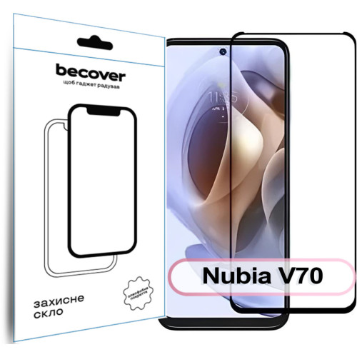 Скло захисне BeCover Nubia V70 Black (713454) – BeCover