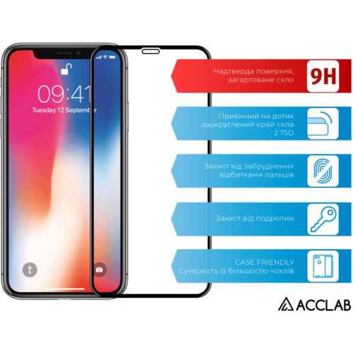 Скло захисне ACCLAB Full Glue ESD Apple Iphone XR/11 Black (1283126532146) – ACCLAB (вид 2)