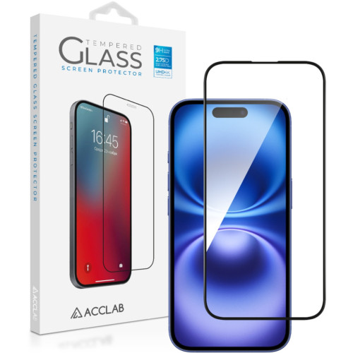 Скло захисне ACCLAB Full Glue Apple iPhone 16 Plus Black (1283126593260) – ACCLAB