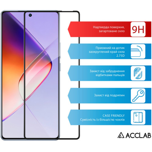 Скло захисне ACCLAB Full Glue Infinix Note 40 4G Black (1283126594885) – ACCLAB (вид 2)