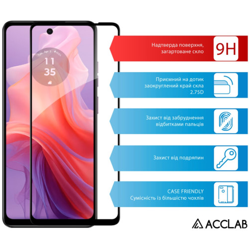 Стекло защитное ACCLAB Full Glue MOTO E14 Black (1283126597688) – ACCLAB (вид 2)