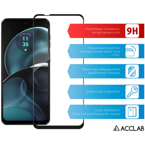Скло захисне ACCLAB Full Glue MOTO G14 Black (1283126577741) – ACCLAB (вид 2)