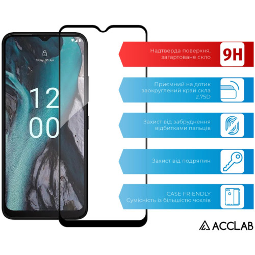 Скло захисне ACCLAB Full Glue Nokia C22 Black (1283126582271) – ACCLAB (вид 2)