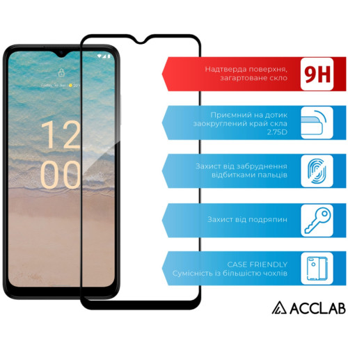 Скло захисне ACCLAB Full Glue Nokia G22 Black (1283126582158) – ACCLAB (вид 2)