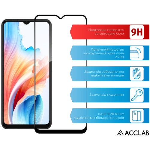 Стекло защитное ACCLAB Full Glue Oppo A38 5G Black (1283126582462) – ACCLAB (вид 2)