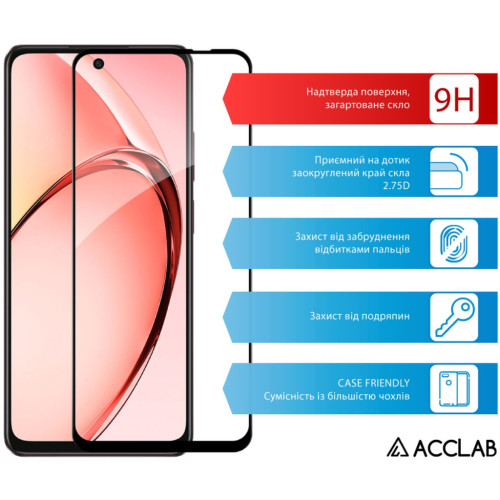Скло захисне ACCLAB Full Glue Oppo A3x Black (1283126598890) – ACCLAB (вид 2)