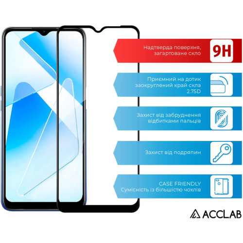 Скло захисне ACCLAB Full Glue Oppo A55 5G Black (1283126522086) – ACCLAB (вид 2)