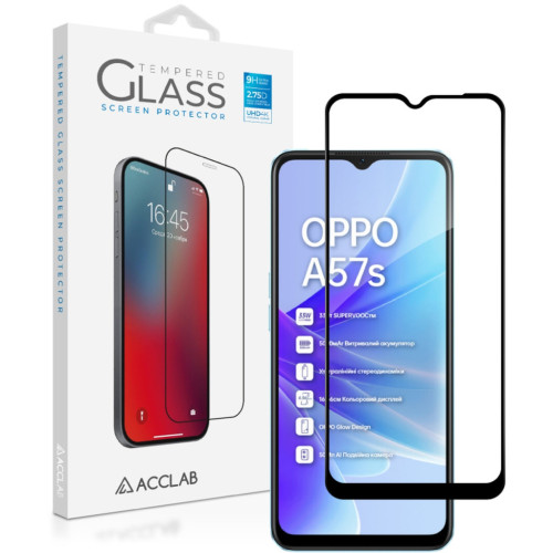 Скло захисне ACCLAB Full Glue Oppo A57S Black (1283126576690) – ACCLAB