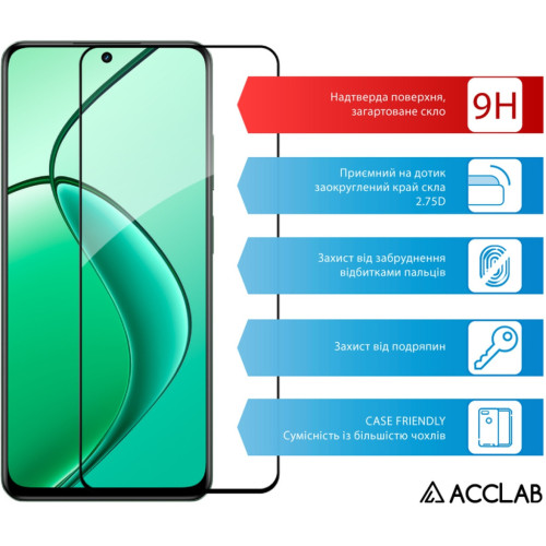 Скло захисне ACCLAB Full Glue Realme 12+ Black (1283126592454) – ACCLAB (вид 2)