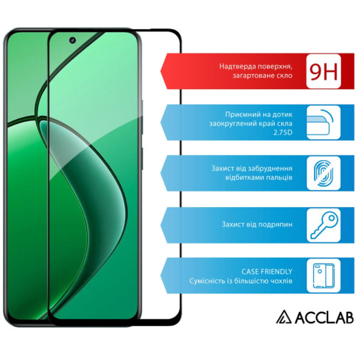 Скло захисне ACCLAB Full Glue Realme 13+ Black (1283126607561) – ACCLAB (вид 2)
