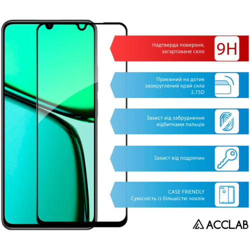 Стекло защитное ACCLAB Full Glue Realme C61 Black (1283126594038) – ACCLAB (вид 2)