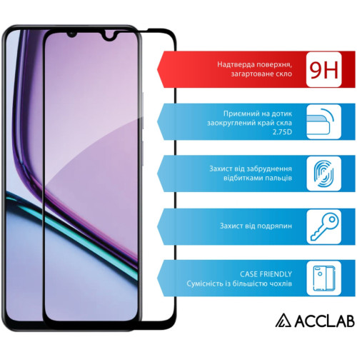 Скло захисне ACCLAB Full Glue Realme Note 60 Black (1283126608957) – ACCLAB (вид 2)