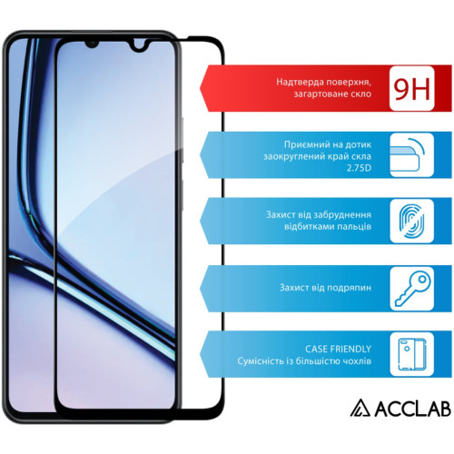 Скло захисне ACCLAB Full Glue Realme Note 60X Black (1283126609015) – ACCLAB (вид 2)