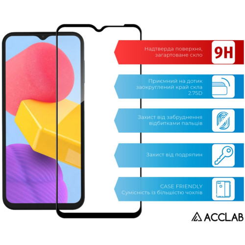Скло захисне ACCLAB Full Glue Samsung M13 Black (1283126544927) – ACCLAB (вид 2)