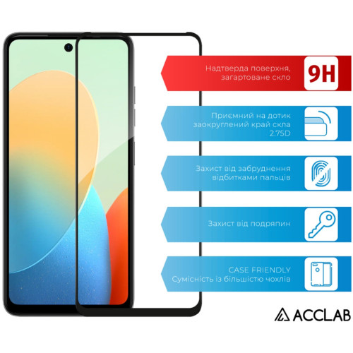 Скло захисне ACCLAB Full Glue Tecno Spark 20C Black (1283126589034) – ACCLAB (вид 2)